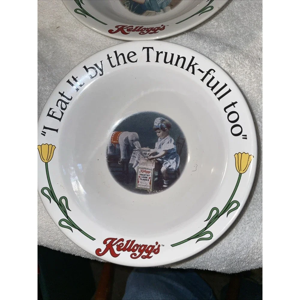 KELLOGG'S COLLECTIBLE CERAMIC CEREAL BOWLS - 90TH ANNIVERSARY 1996 - SET OF 4